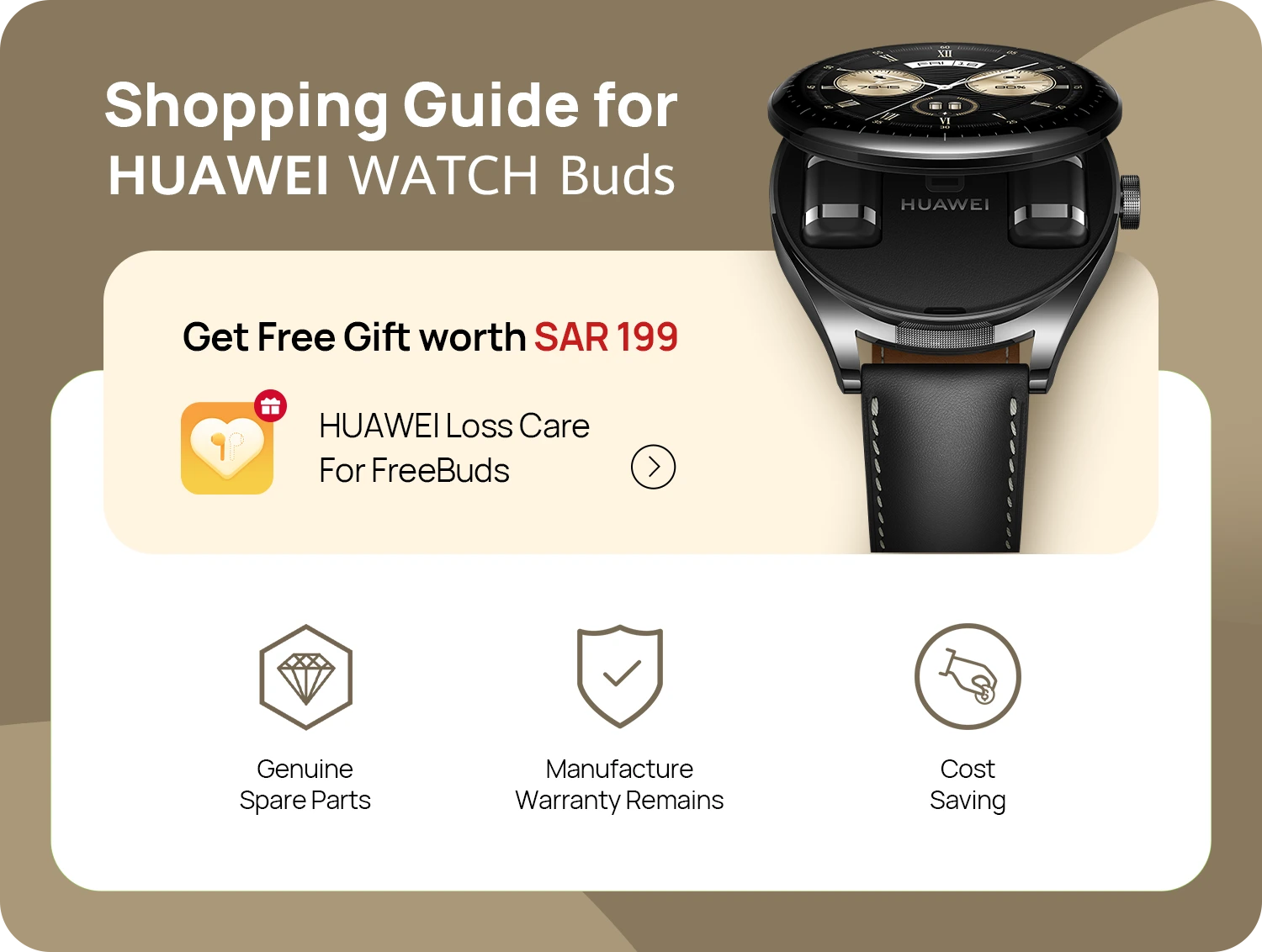 Buy HUAWEI WATCH Buds Earbuds and Watch Come into One HUAWEI KSA